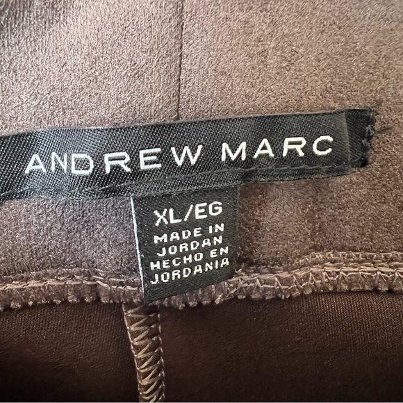 Andrew Marc Faux Suede Leggings Pants Pull On Skinny Seamed Stretch Brown XL - Picture 9 of 11
